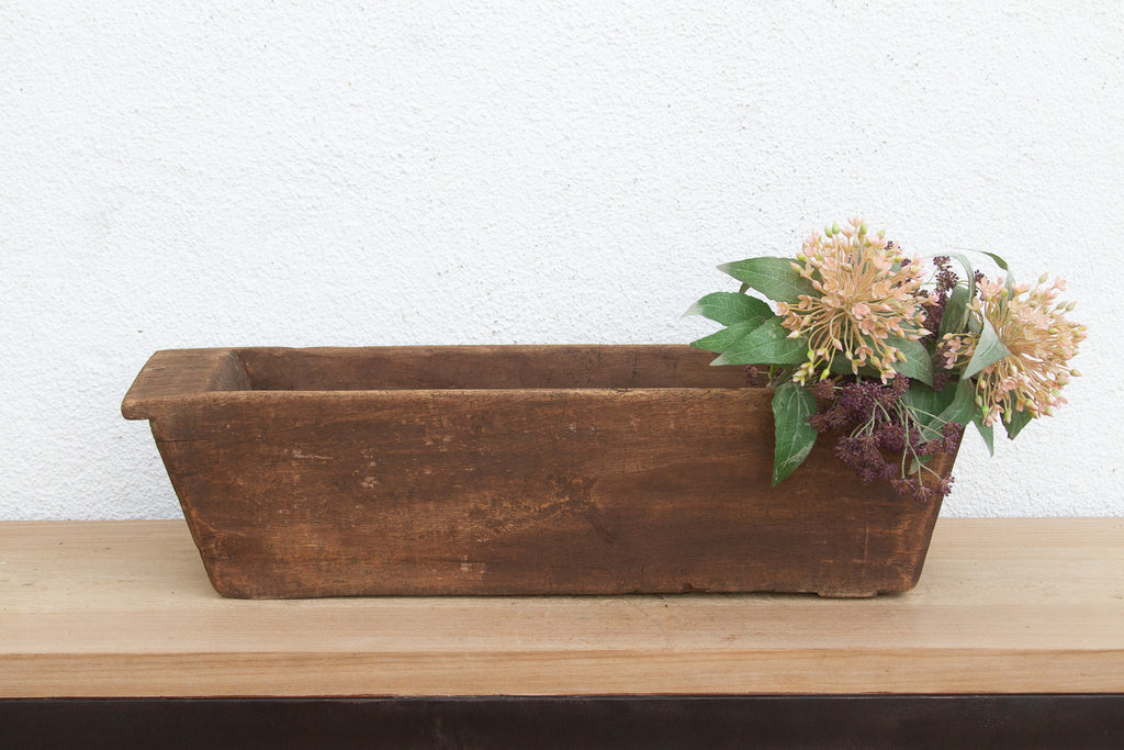 Rustic Solid Wood Trough Planter