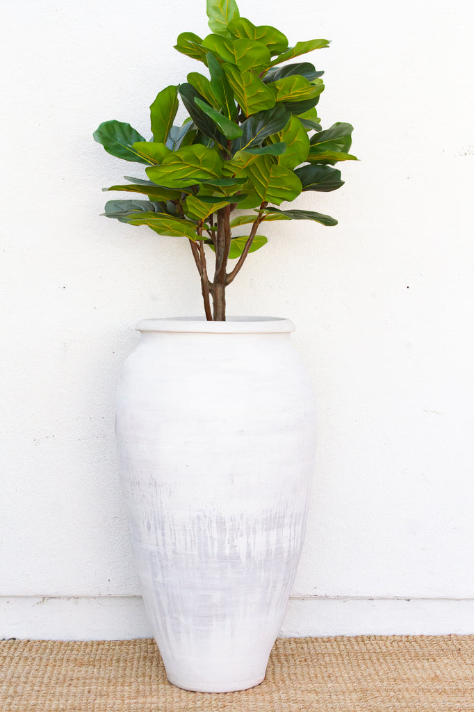 Monumental Coastal Villa Whitewash Planter