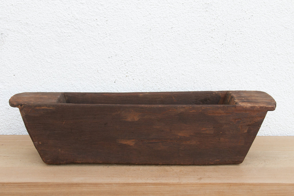 Long Rustic Wood Rectangular Bowl
