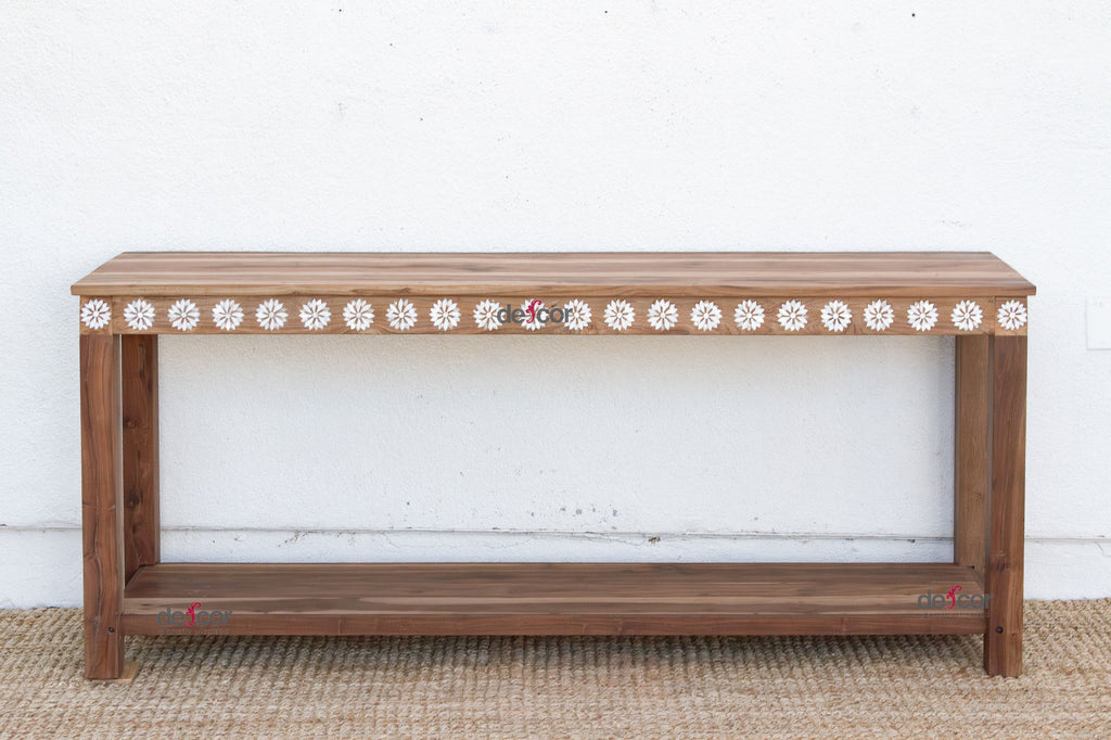 6 Feet Long Mother of Pearl Blossom Console