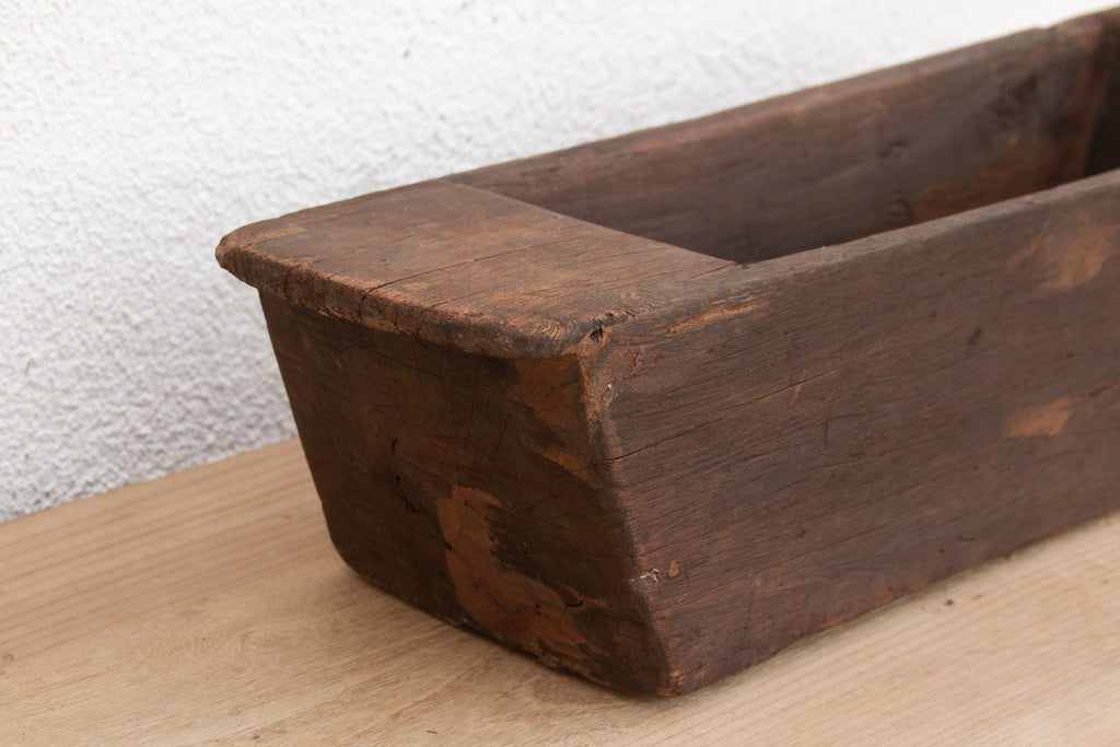 Long Rustic Wood Rectangular Bowl