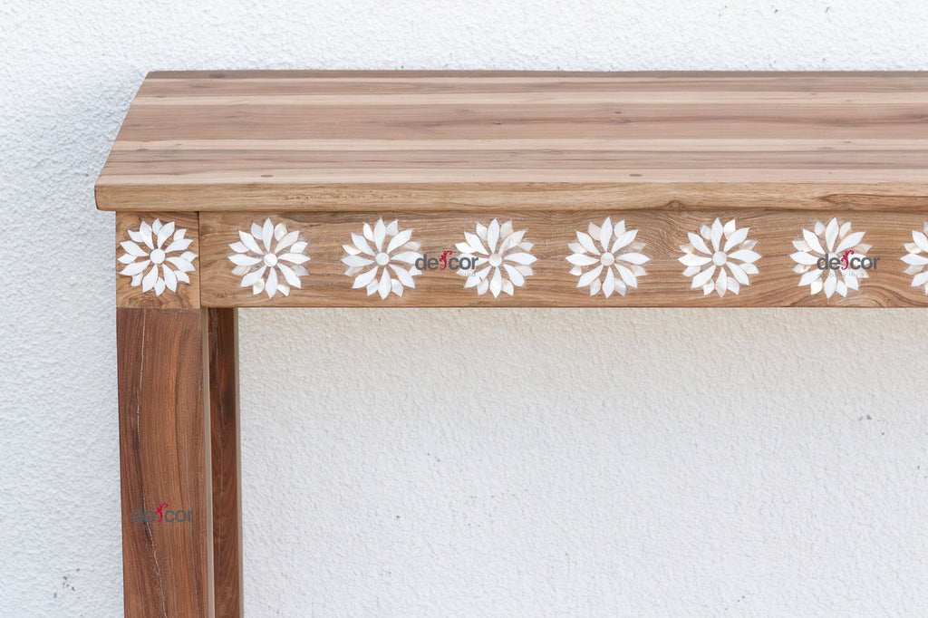 6 Feet Long Mother of Pearl Blossom Console