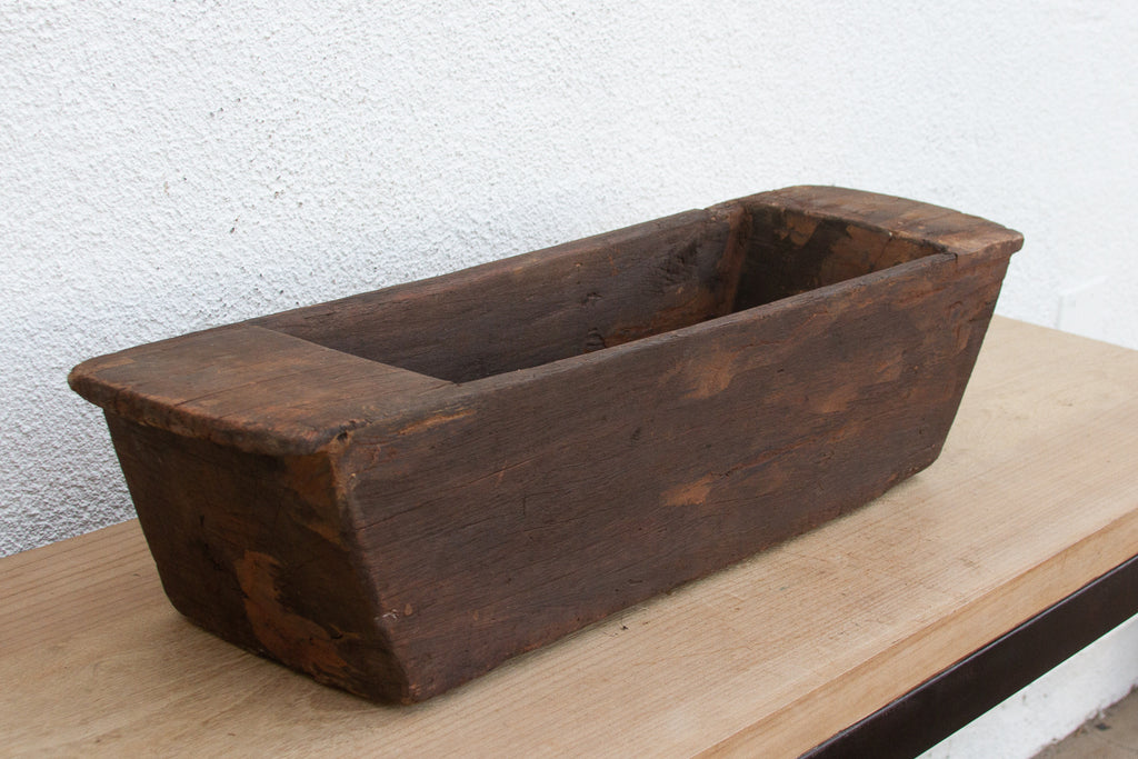 Long Rustic Wood Rectangular Bowl