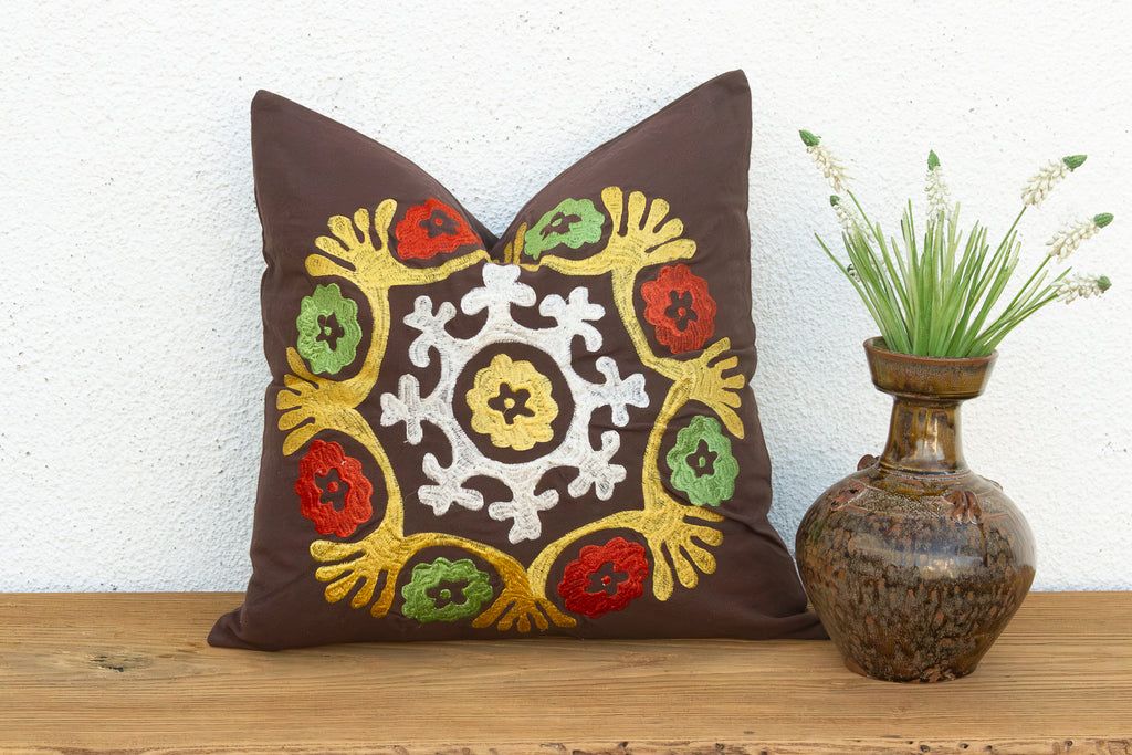 Multicolor Suzani Medallion Pillow Cover