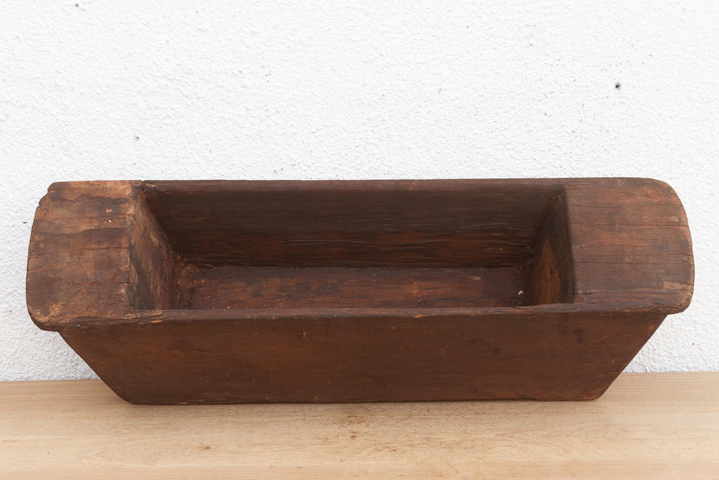 Long Rustic Wood Rectangular Bowl