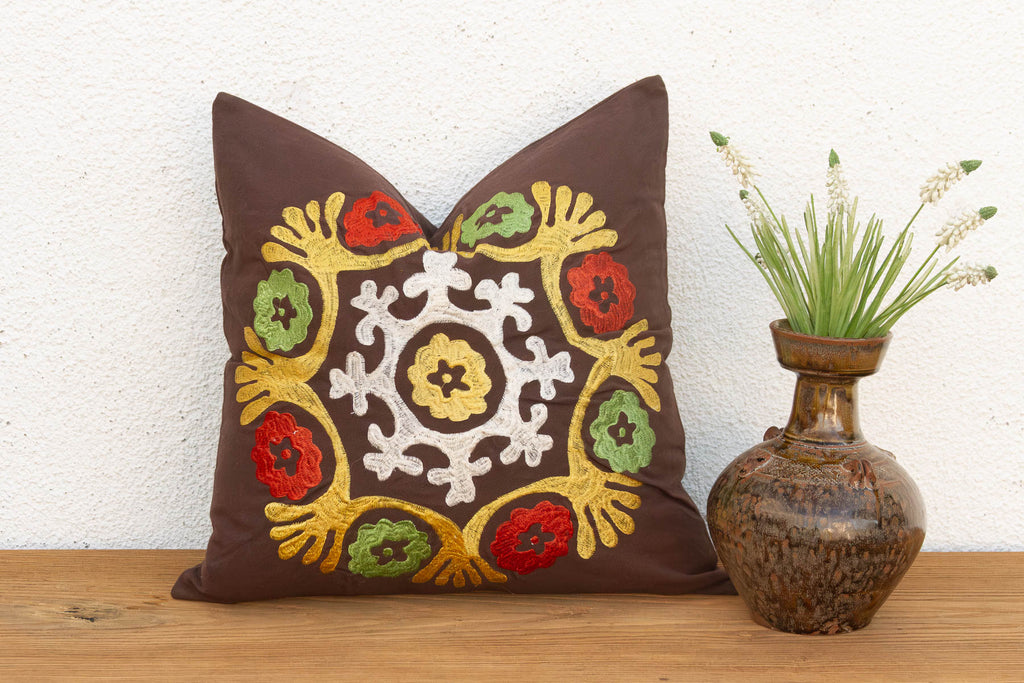 Multicolor Suzani Medallion Pillow Cover