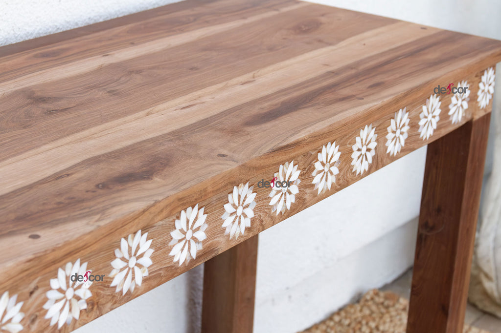 6 Feet Long Mother of Pearl Blossom Console