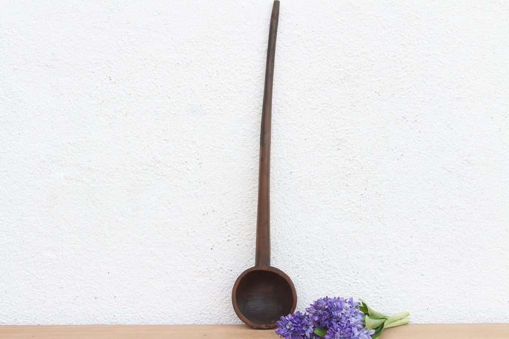 Patinated Dark Brown Long Spoon