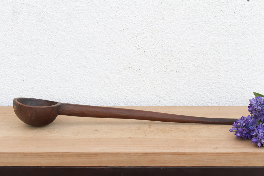 Patinated Dark Brown Long Spoon