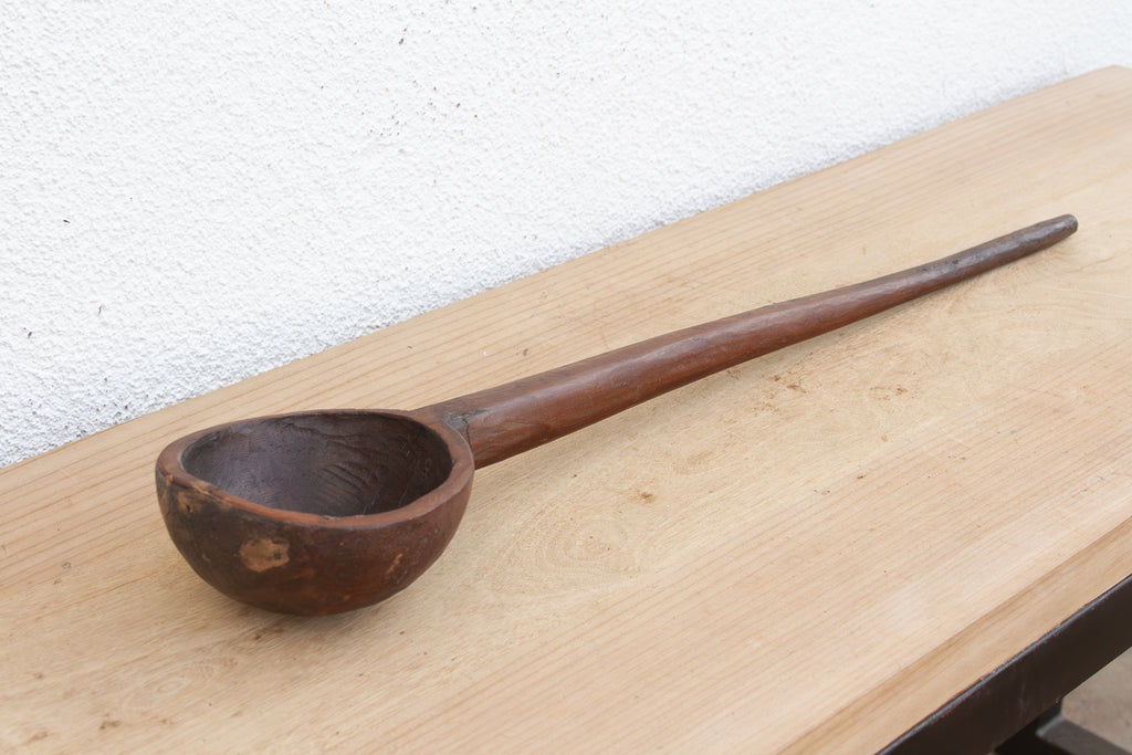 Patinated Dark Brown Long Spoon