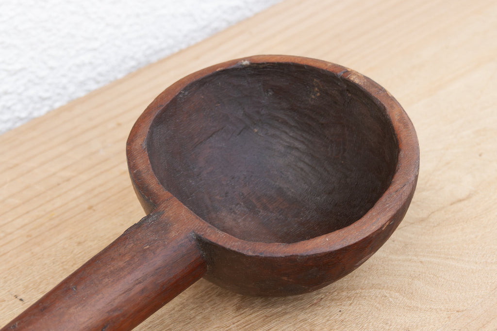 Patinated Dark Brown Long Spoon