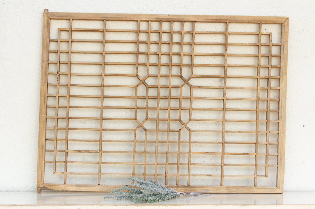 Early 20th Century Geometric Lattice Window