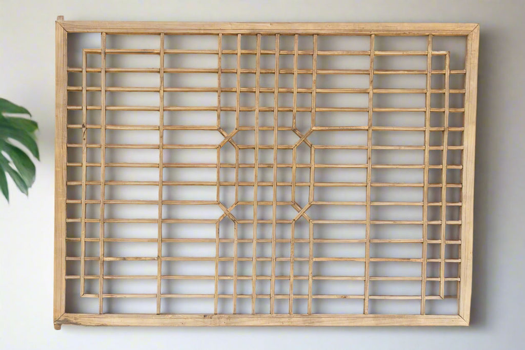 Early 20th Century Geometric Lattice Window