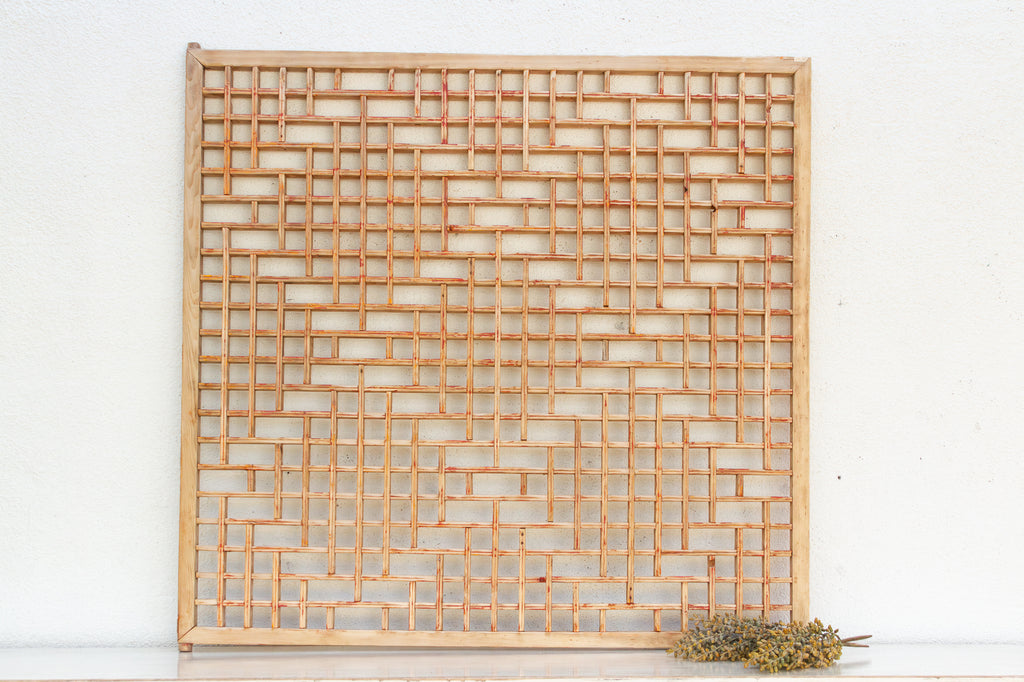 Large Antique Wood Pagoda Window