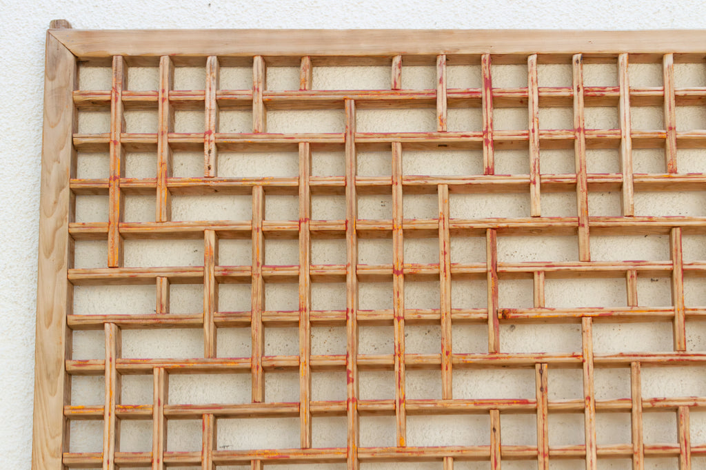 Large Antique Wood Pagoda Window