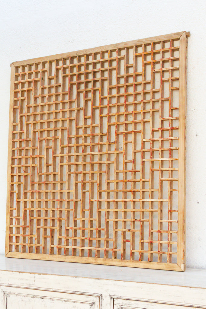 Large Antique Wood Pagoda Window