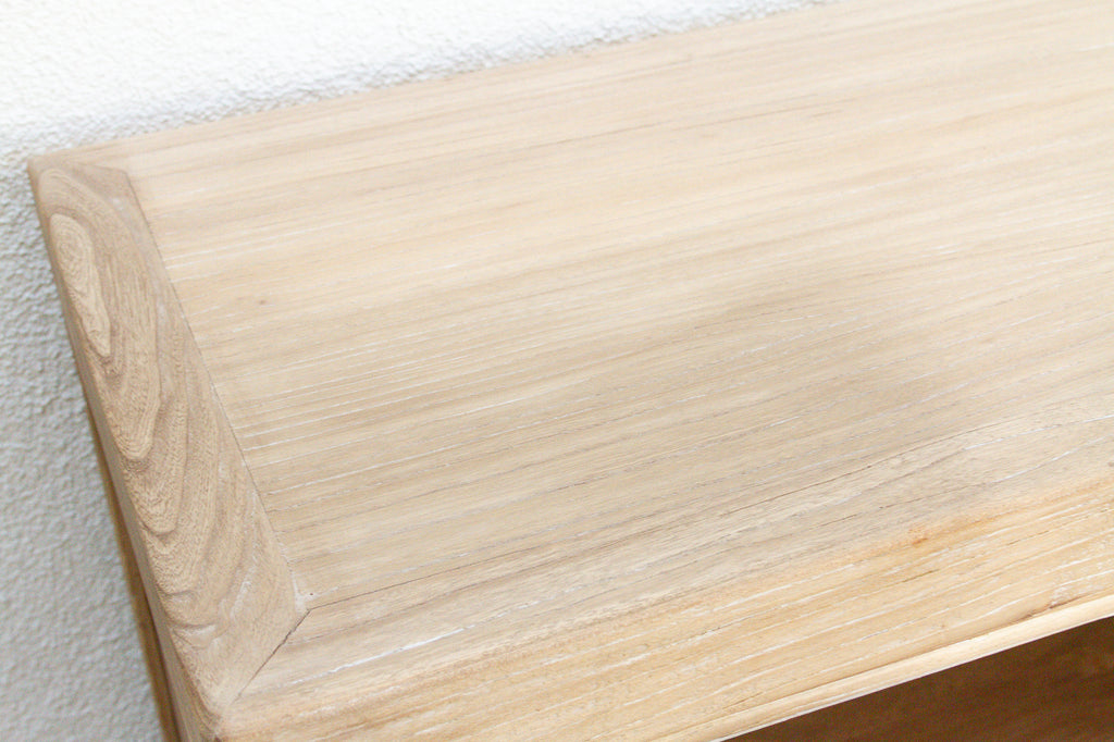 Long Rustic Chic Bleached and Whitewashed Asian Sideboard