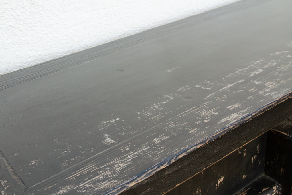 Monumental Distressed Black Sideboard w/Fortress Doors