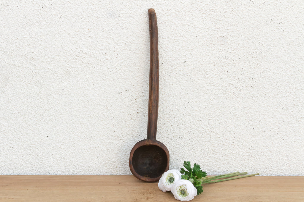 Deep Bowl Vintage Wooden Ladle (Trade)