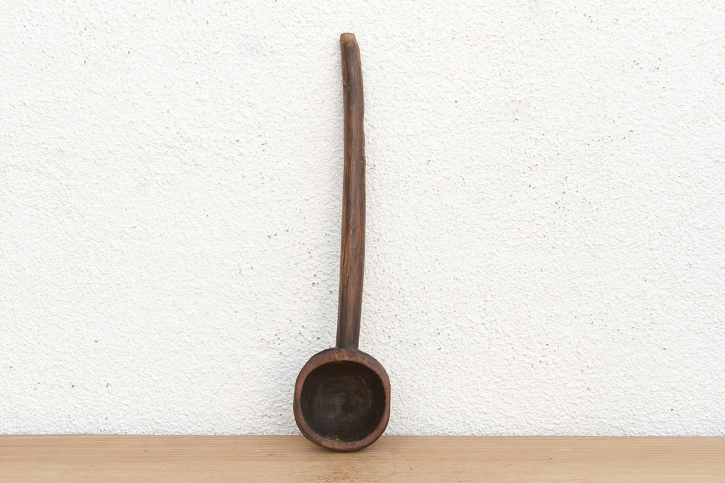 Deep Bowl Vintage Wooden Ladle (Trade)