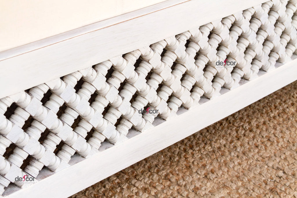 Whitewash Moroccan Mousharabi Daybed Sofa