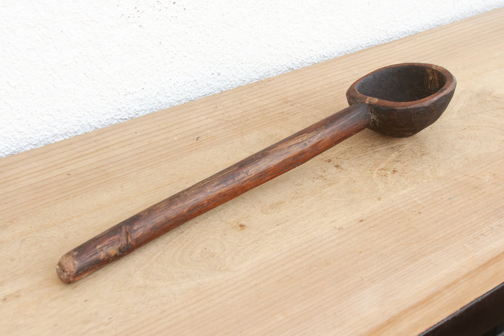 Deep Bowl Vintage Wooden Ladle (Trade)