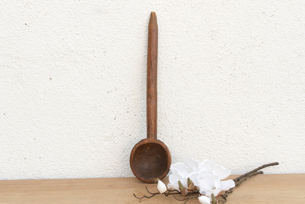 Primitive Folk Art Wooden Scoop