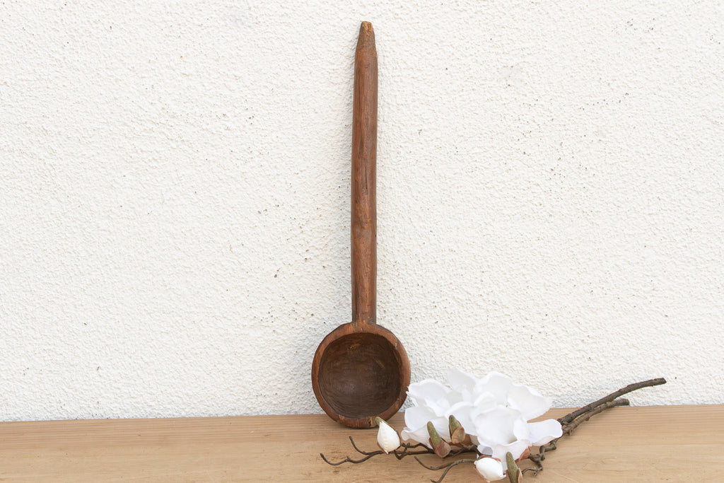 Primitive Folk Art Wooden Scoop