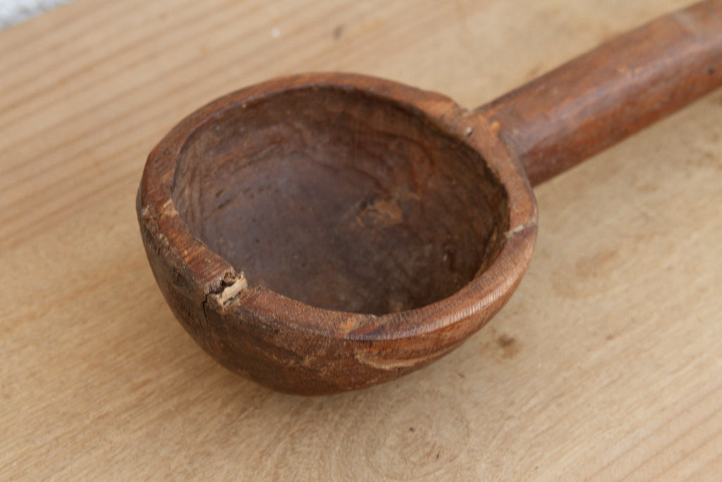 Primitive Folk Art Wooden Scoop