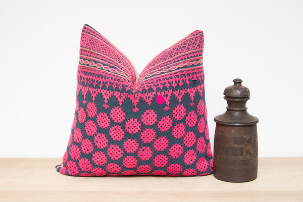 Nuri Embroidered Floral Pillow