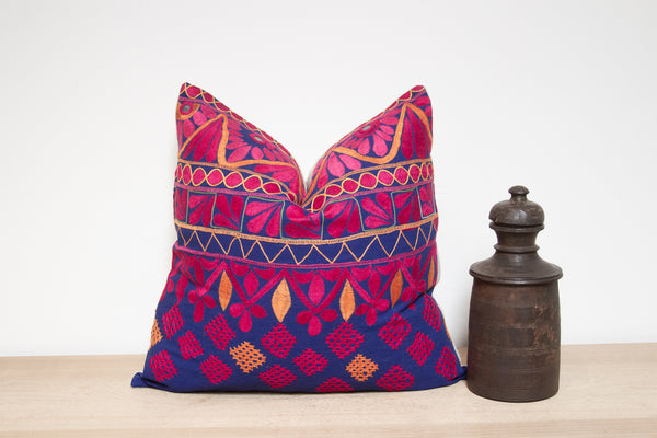 Putri Embroidered Floral Pillow