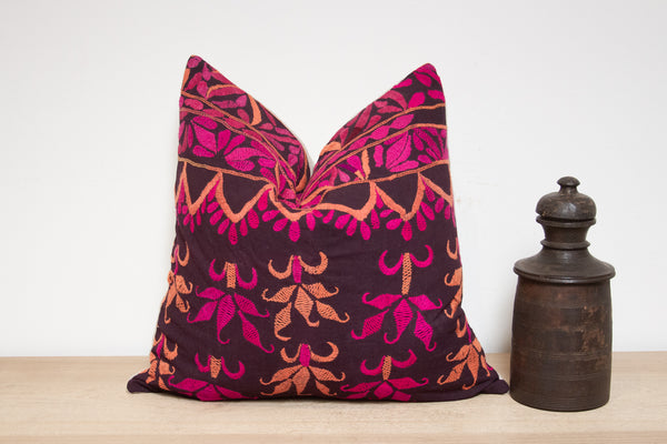 Kirana Embroidered Floral Pillow