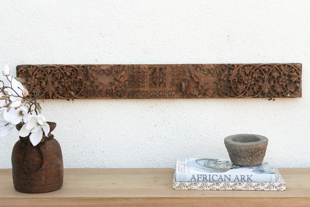 Antique India Floral Scrolls Lintels Frieze