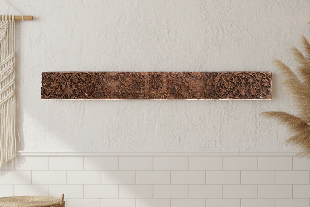 Antique India Floral Scrolls Lintels Frieze