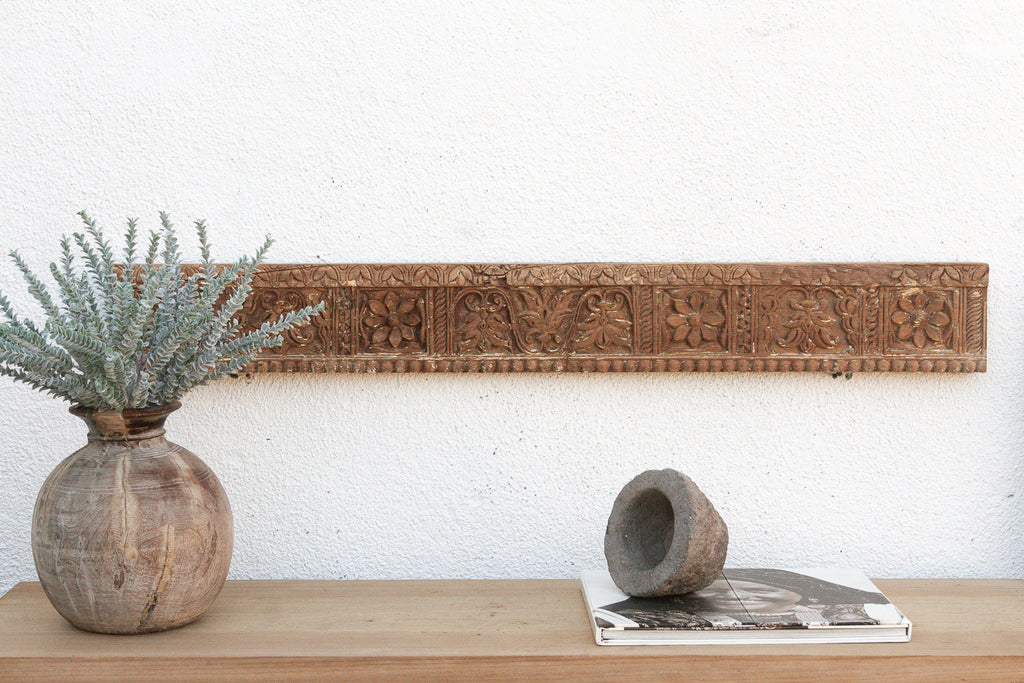 19th Century Carved Floral Rosettes Panel
