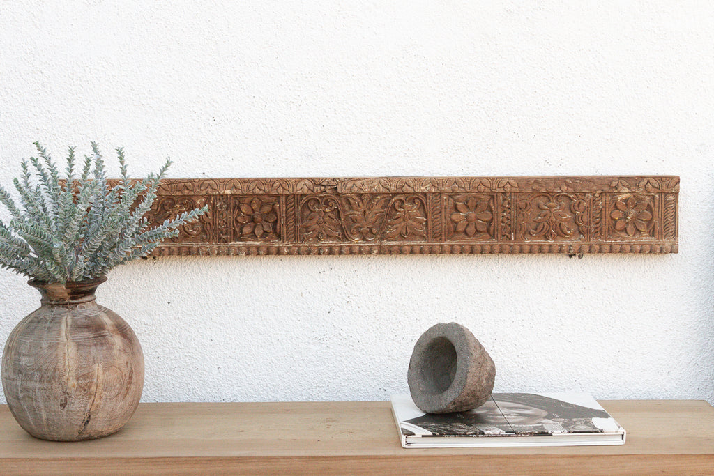 19th Century Carved Floral Rosettes Panel