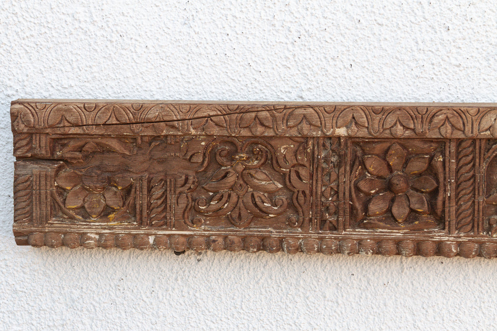 19th Century Carved Floral Rosettes Panel
