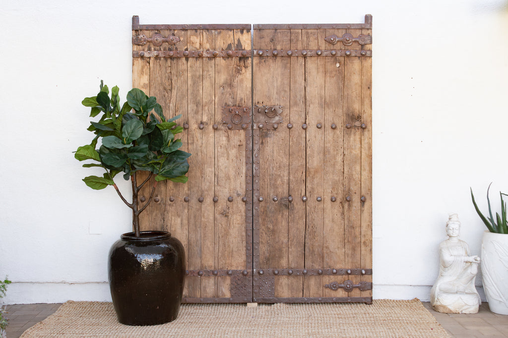 Antique Iron Blossom Architectural Courtyard Gate