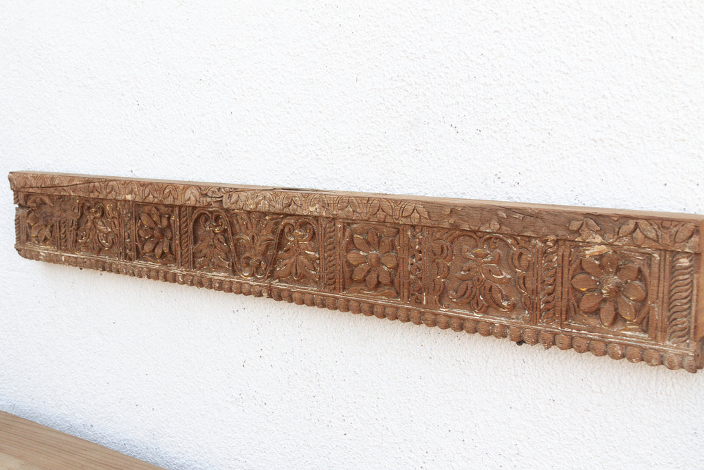 19th Century Carved Floral Rosettes Panel