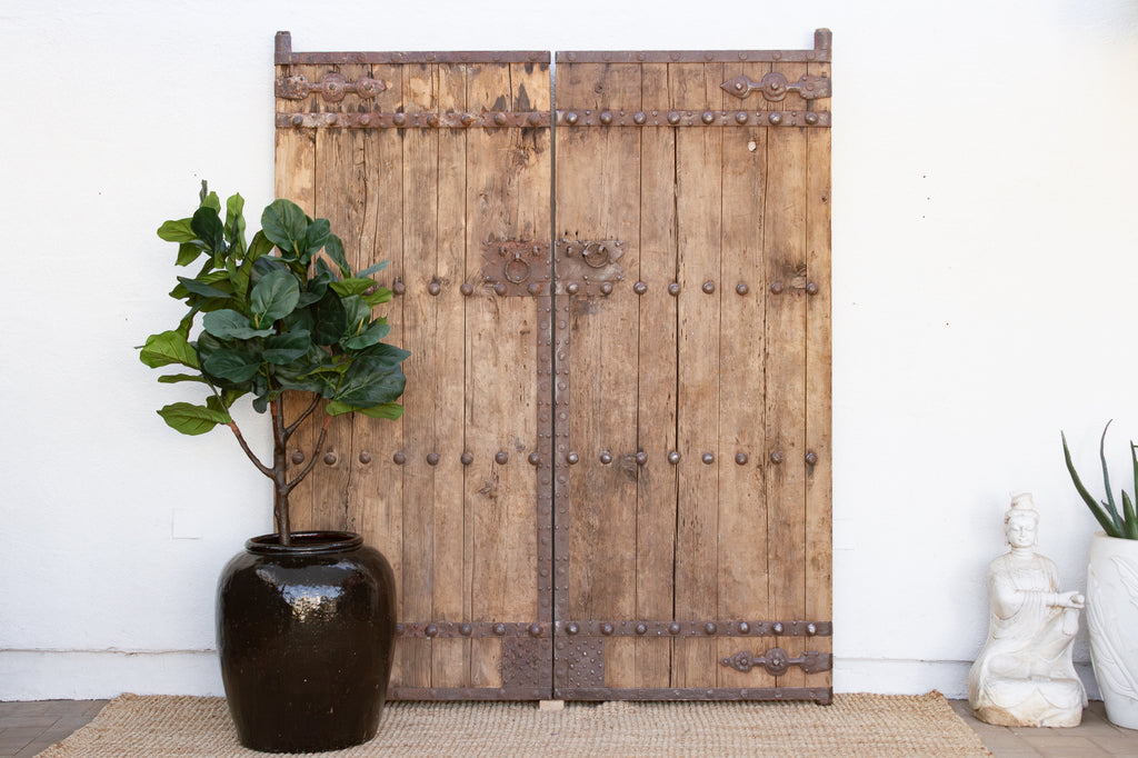 Antique Iron Blossom Architectural Courtyard Gate