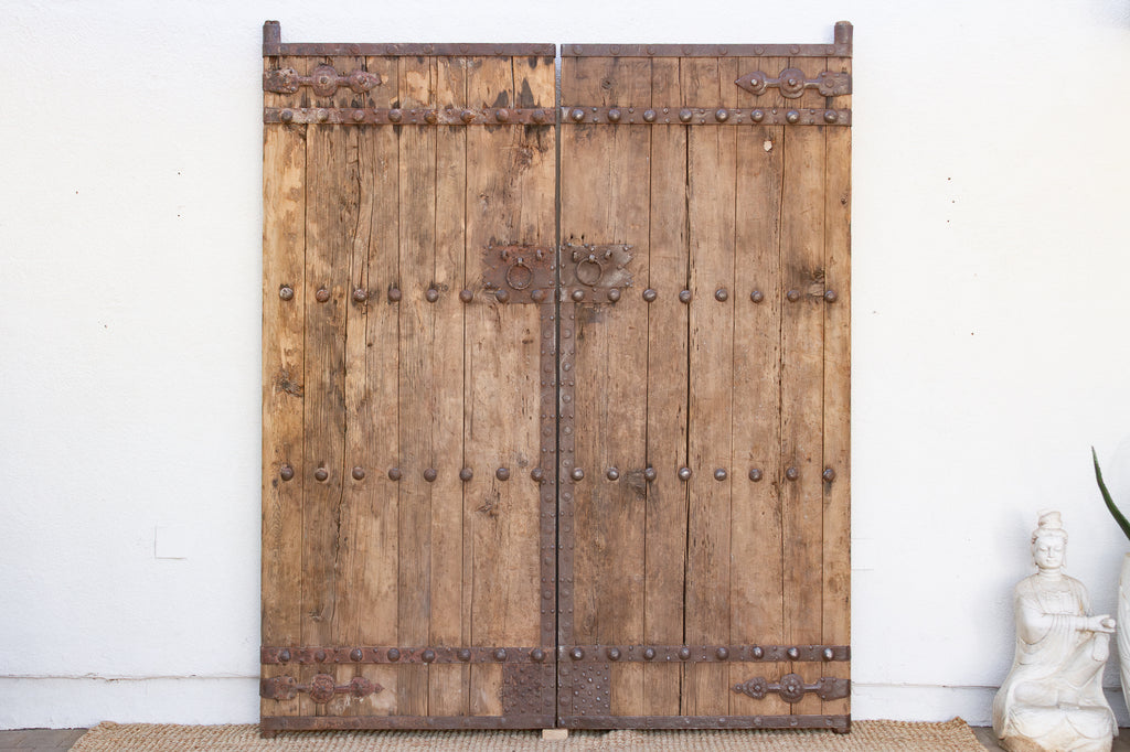 Antique Iron Blossom Architectural Courtyard Gate