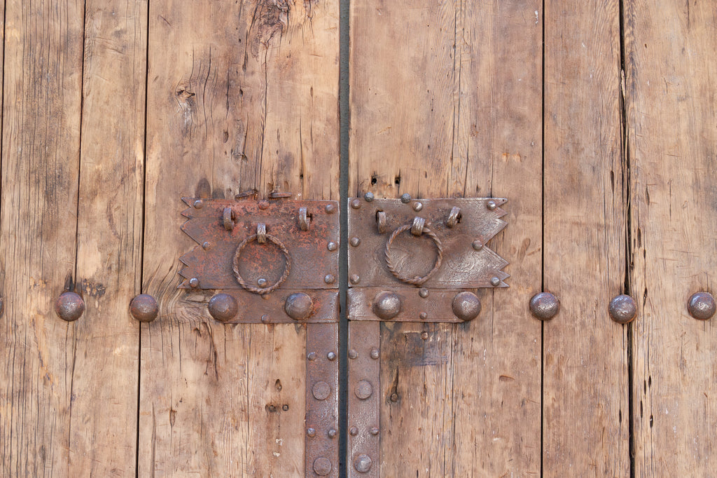 Antique Iron Blossom Architectural Courtyard Gate