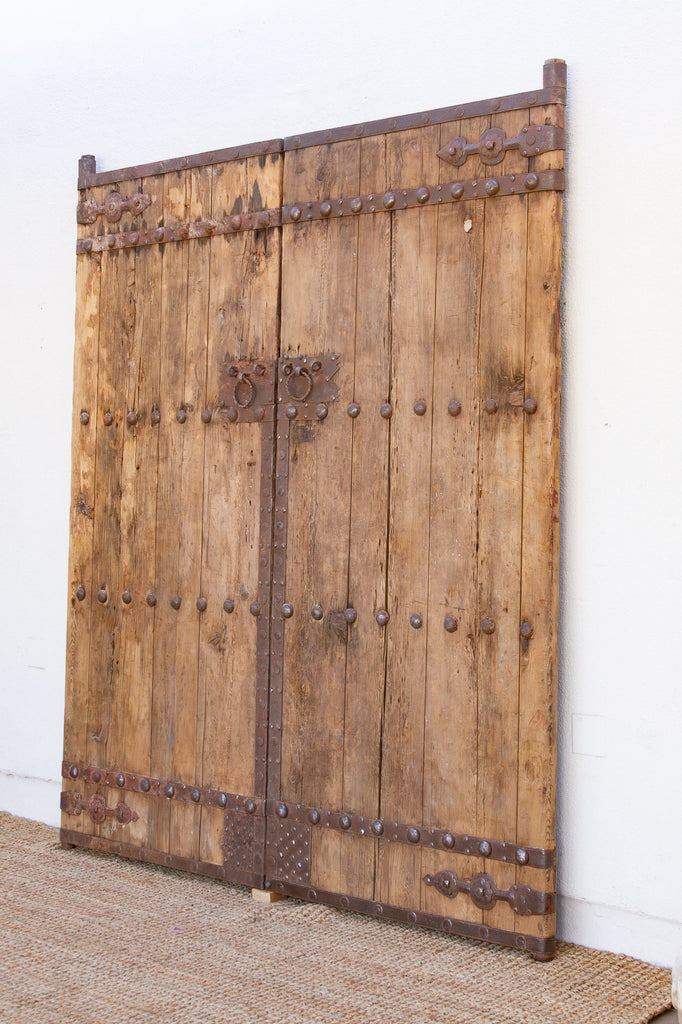 Antique Iron Blossom Architectural Courtyard Gate