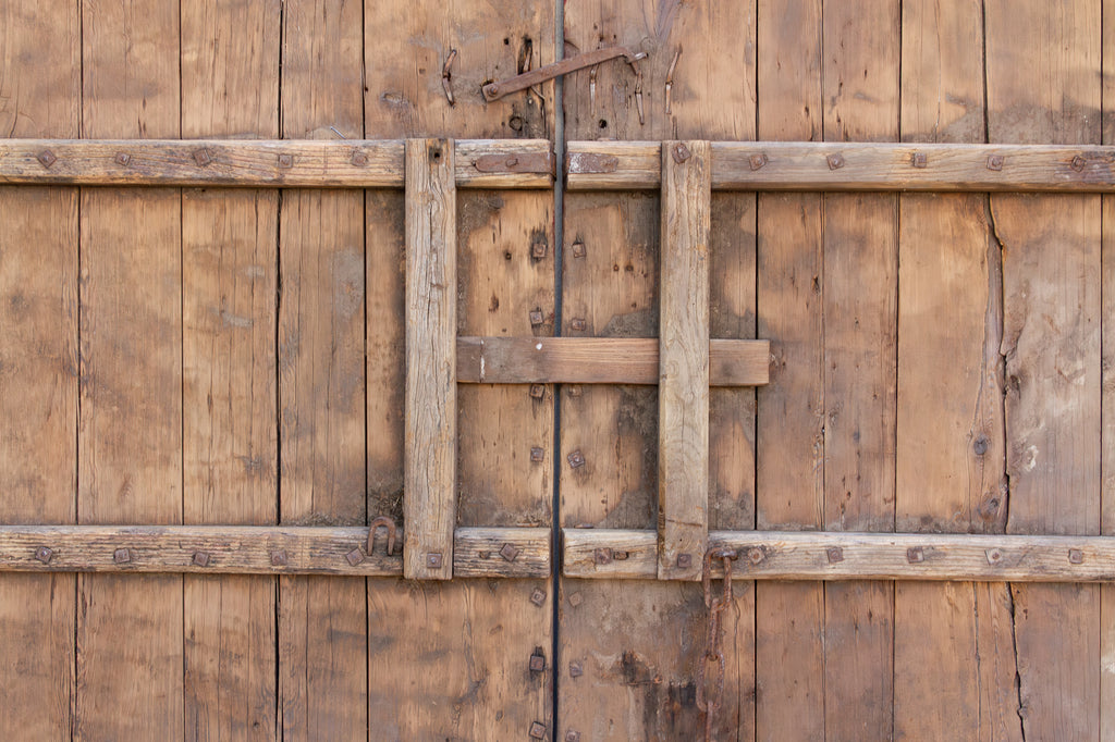 Antique Iron Blossom Architectural Courtyard Gate