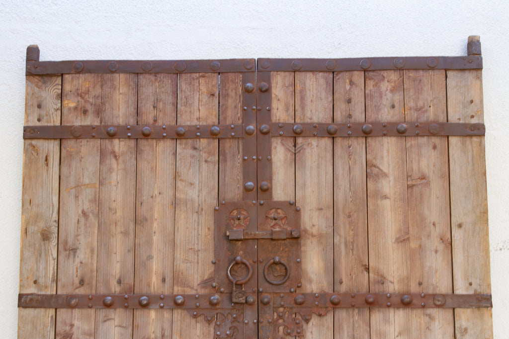 19th Century Himalayan Fortress Wood & Iron Doors