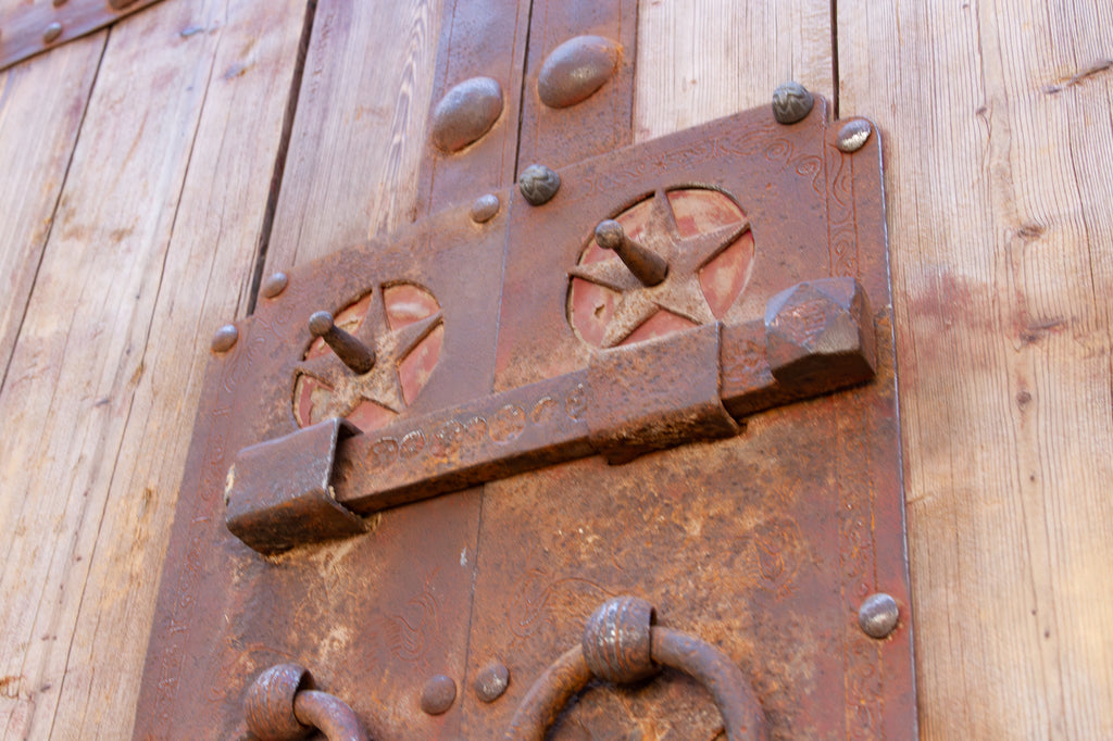 19th Century Himalayan Fortress Wood & Iron Doors