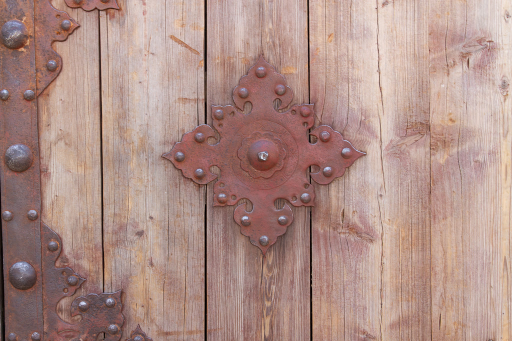19th Century Himalayan Fortress Wood & Iron Doors