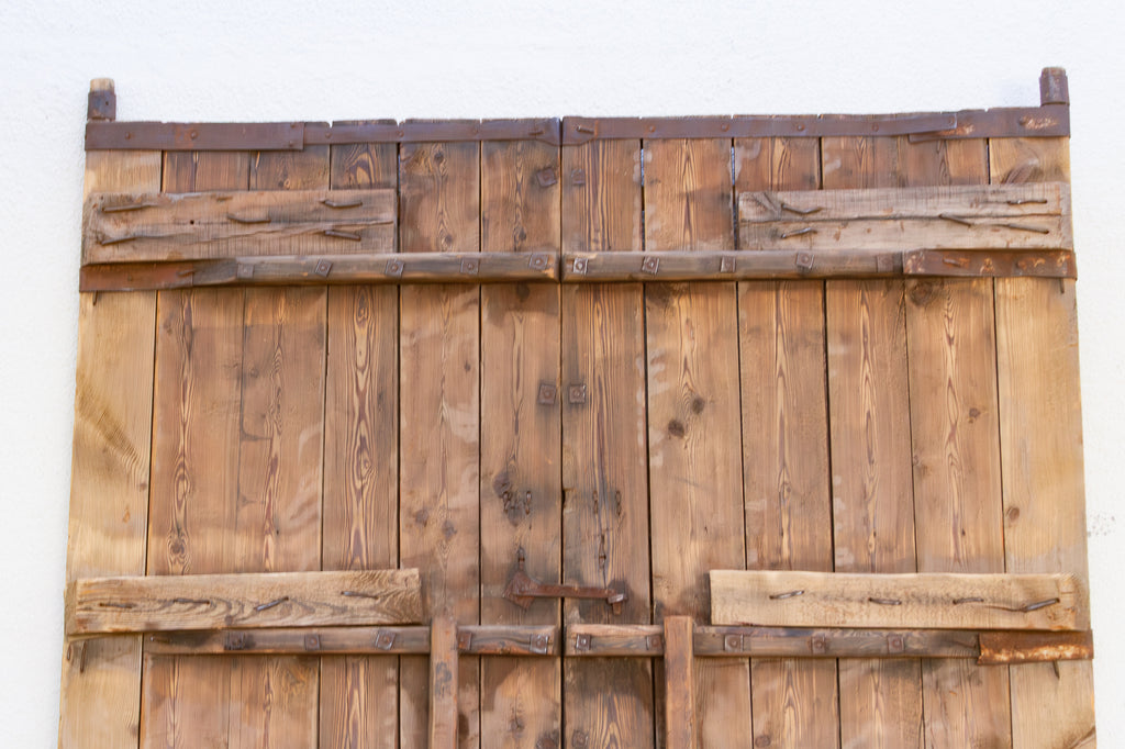 19th Century Himalayan Fortress Wood & Iron Doors