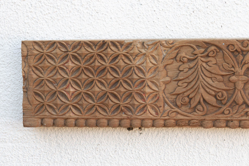 Floral Moorish Fusion Indian Carved Lintel