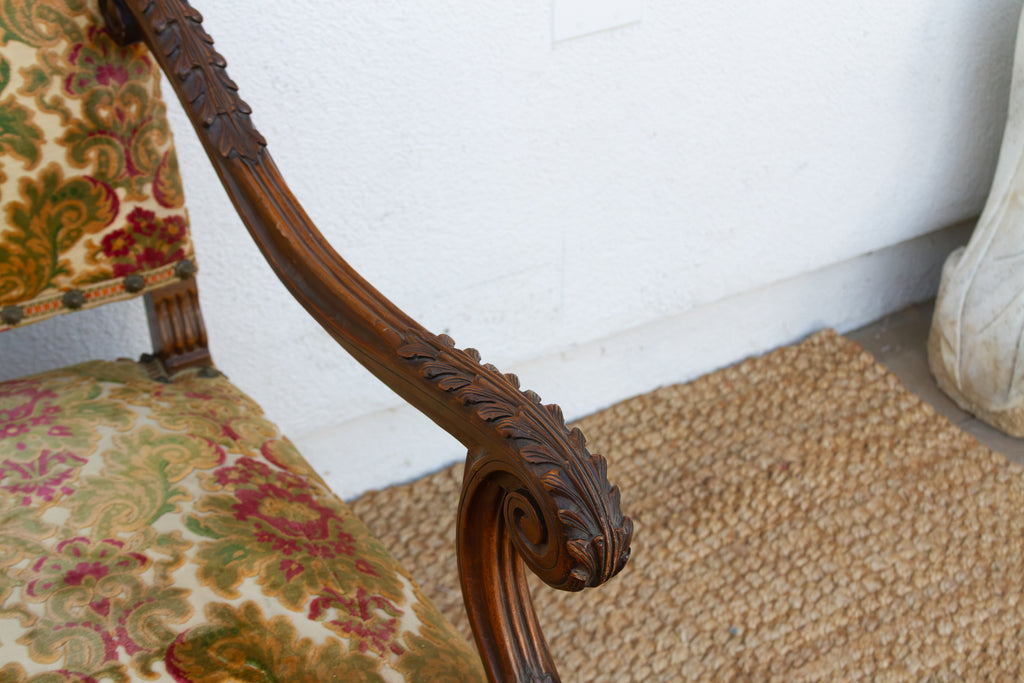 Antique French Carved Walnut Mouton Settee